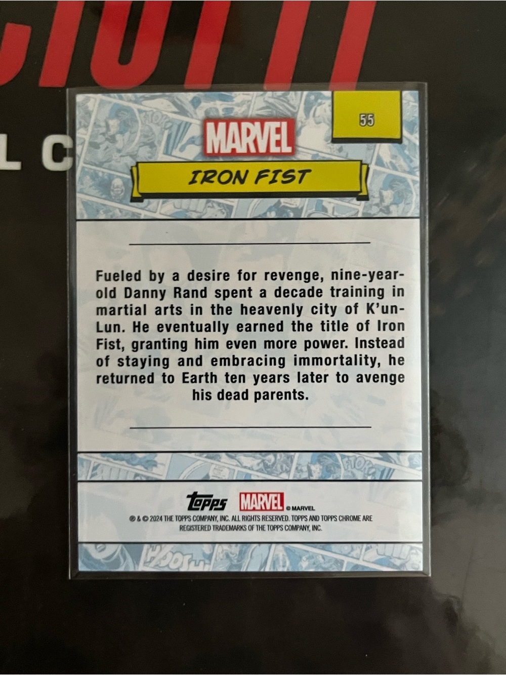 Marvel Iron Fist Collectible Card - Purple Border - Topps chrome